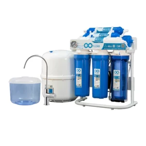فلتر مياه للمطبخ بنظام تناضح عكسي 7 مراحل — كفاءة عالية لإزالة الأملاح والبكتيريا والروائح | ONAPCO مع مقياس ضغط وخزان تخزين