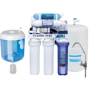 جهاز تنقية مياه كلاسيك بيور 7 مراحل بتقنية التناضح العكسي المتقدّم — فلاتر لمياه شرب نقية — ماركة غير محددة — مع زجاجة موزع
