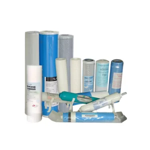 طقم فلاتر مياه 7 مراحل (1–7) لتنقية كاملة للاستخدام المنزلي — أبيض