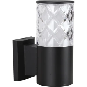 كشاف جداري خارجي للبوابة — أسود، ضوء أصفر 7 واط