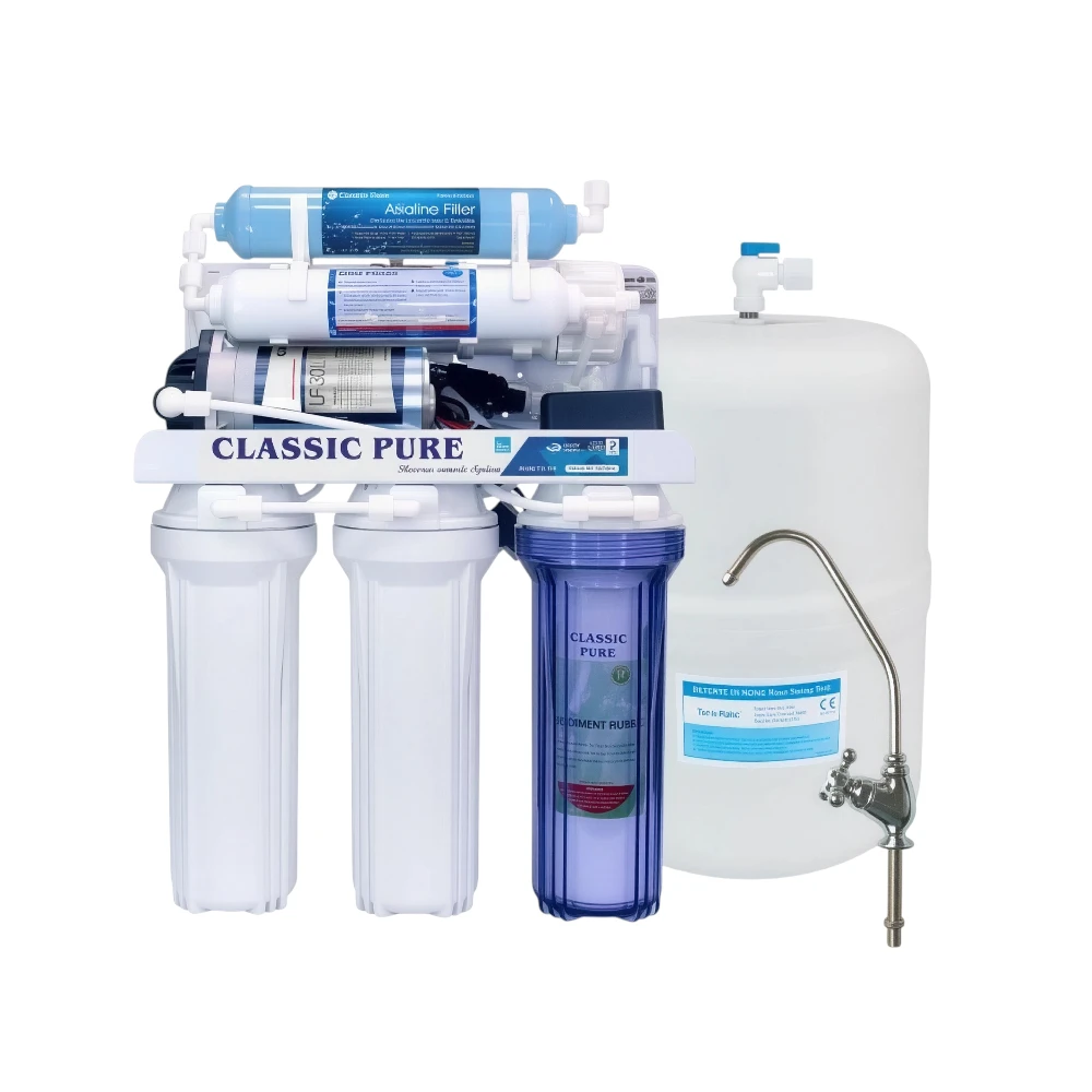 نظام تناضح عكسي تايواني 7 مراحل لتنقية مياه الشرب مع صنبور للحوض وخزان تخزين