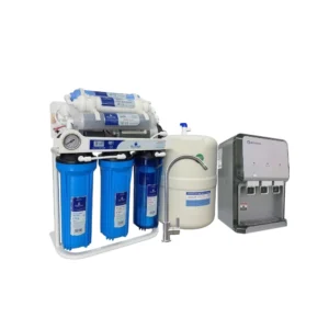 وحدة تنقية مياه فيتنامية 7 مراحل مع قاعدة ومقياس ضغط ومبرد مياه بيورينا