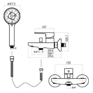 خلاط دش لوتز طراز 7275 — تصميم ألماني مقاوم للصدأ باللون الأسود