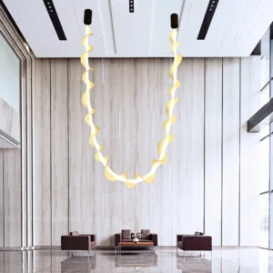 نجف مودرن أسود بإضاءة صفراء — 75 واط