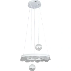 إضاءة معلقة مودرن أبيض — 75 واط، بثلاثة ألوان إضاءة