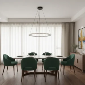 نجف مودرن أسود بثلاث مصابيح 75 واط — قطر 60 سم