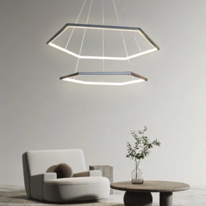 نجف مودرن أسود بإضاءة صفراء 75 واط — قطر 60 سم وارتفاع 80 سم