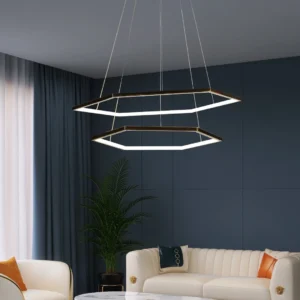 نجف مودرن ذهبي بإضاءة صفراء 75 واط — قطر 60 سم، ارتفاع 80 سم