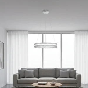 نجف مودرن أبيض بثلاثة مصابيح 75 واط، قطر 600 ملم