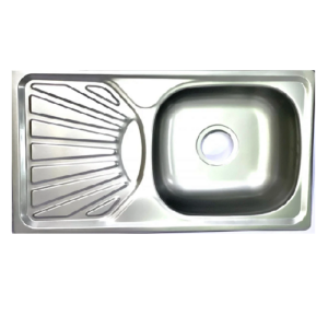 حوض مطبخ ستانلس ستيل ماركة وطني للتركيب بالتسقيط — 75.5 × 43 سم