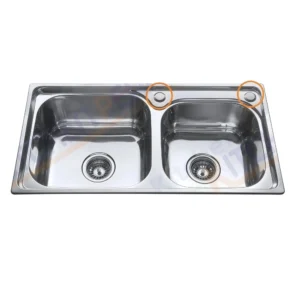 حوض استيل للتركيب في الرخام 77×44 سم — ستانلس ستيل درجة 304، تصميم مودرن ومتين للاستخدام اليومي