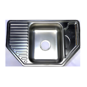حوض مطبخ ستانلس ستيل بنظام تركيب تسقيط — مقاس 77.5×49.5 سم