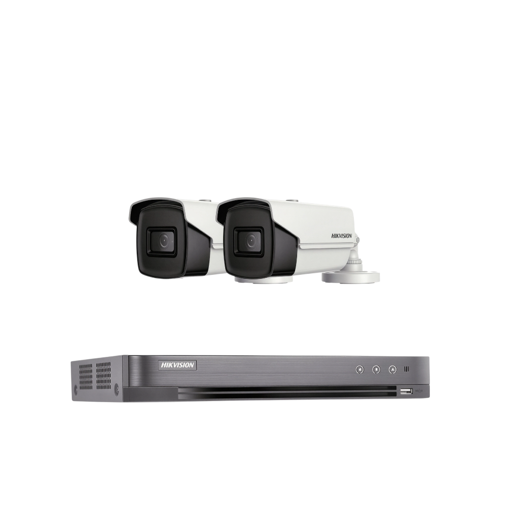 طقم كاميرتين مراقبة 8 ميجابكسل (4K) مع رؤية ليلية ونظام DVR متكامل