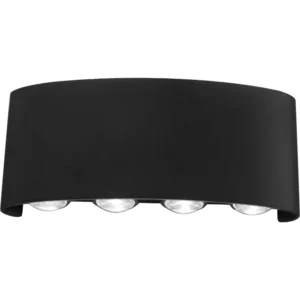 إضاءة جداريّة خارجية للبوابة — أسود وملون رباعي، 8 لمبات LED