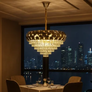 نجف مودرن ذهبي بقطر 80 سم، 15 لمبة بمقابس E14