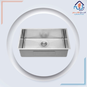 حوض مطبخ من ستانلس ستيل للتثبيت على الرخام — 80×45 سم