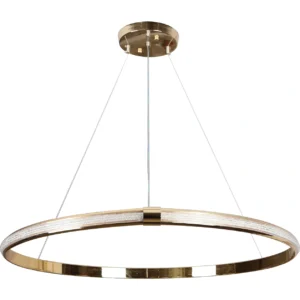 عِلاقة معلقة مودرن دائرية ذهبية 80 سم 60 واط بثلاث إعدادات إضاءة