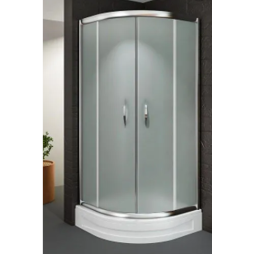 كابينة دش زاوية بزجاج ثلجي وإطار كروم 80×80 سم