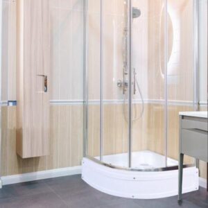 قاعدة دش ركنية عميقة من الأكريليك يونكس — 80×80 سم، أبيض