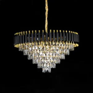 نجف مودرن أسود وذهبي بقطر 80 سم (قاعدة لمبة E14)