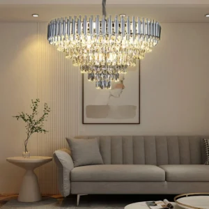 نجف مودرن فضي بقطر 80 سم ومقبس E14