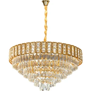 ثريا معلّقة مودرن ذهبي بمقاس 800 ملم و15 قاعدة E14