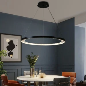 نجف مودرن أسود بقطر 800 مم، 3 إضاءات بقوة 55 واط