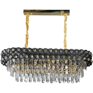 نجفة معلقة مودرن مقاس 800×300 مم - ذهبي، 10 لمبات بمقبس E14