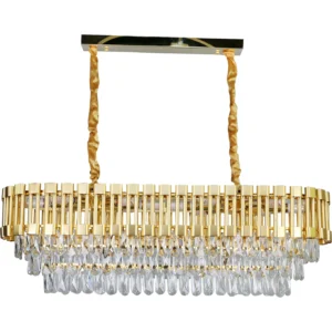 نجف مودرن ذهبي 800×300 مع 10 حوامل لمبة E14