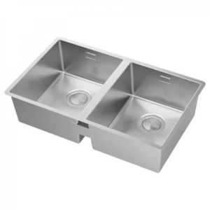 حوض مطبخ ستانلس ستيل مزدوج 82×45 سم بدون فتحة خلاط