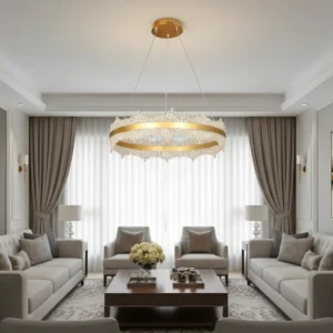 علاقي مودرن ذهبي بثلاث إضاءات 85 واط، مقاس 600 ملم