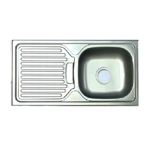 حوض مطبخ وطني من ستانلس ستيل مع صفّاية — 86×44 سم — تركيب تسقيط