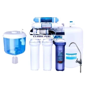 نظام تنقية مياه كلاسيك بيور (9 مراحل) بتقنية التناضح العكسي — فلترة متقدمة ومياه شرب غنية بالمعادن مع زجاجة موزع