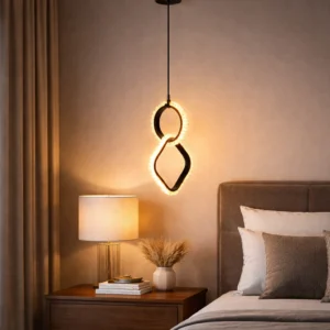 Modern black pendant chandelier — three lights, 9 watts