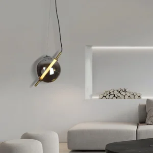 Modern black pendant lamp — yellow light, 9 watts, 20 cm