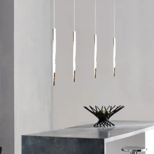 Modern gold chandelier with three lights — 9 watts (single)