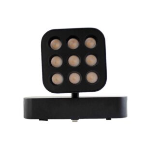 كشاف مغناطيسي مربع متحرك 9 واط، عدسات مانعة للوهج 3000K — أسود