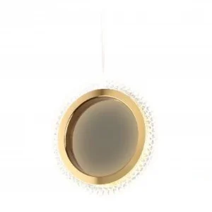 Single wall mount with gold ring and three lighting levels — 9 watts