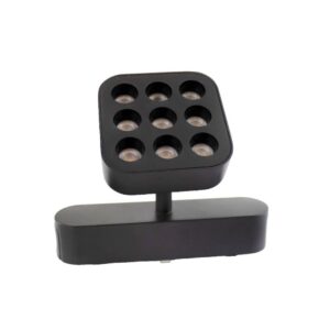 كشاف مغناطيسي مربع متحرك 9 واط، عدسات مانعة للتوهج 4000K — أسود