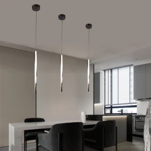 Modern black chandelier with triple lights, 9 watts (single)