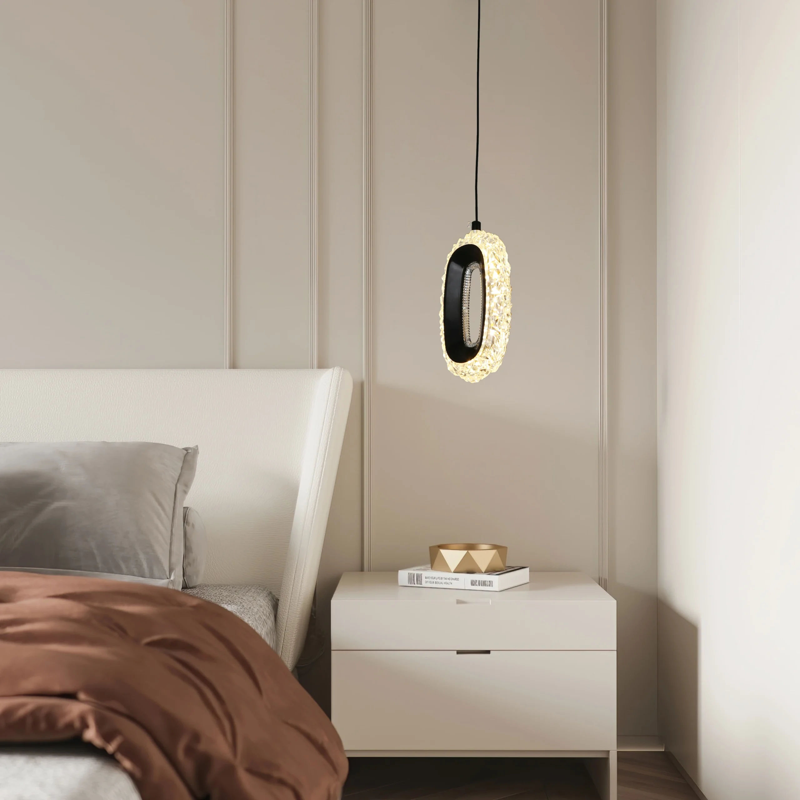 مصباح سقفي معلق مودرن أسود بثلاث إضاءات 9 واط (قطعة مفردة)