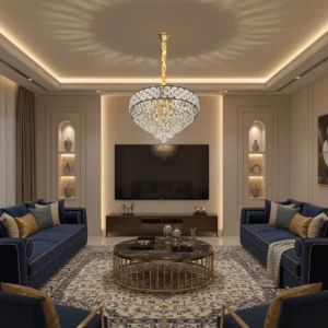 ثريا معلقة مودرن أسود وذهبي — 9 لمبات E14