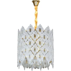 نجفة مودرن كريستال ذهبية (9 لمبات E14) — قطر 40 سم