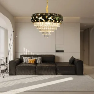 ثريا مودرن ذهبية 9 لمبات E14 — قطر 60 سم