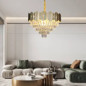 ثريا مودرن ذهبية 9 لمبات E14 — قطر 60 سم