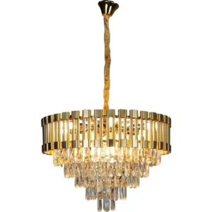 نجفة مودرن ذهبية 9 لمبات E14، قطر 60 سم