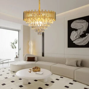 نجف مودرن ذهبي 9 لمبات (E14) — قطر 60 سم