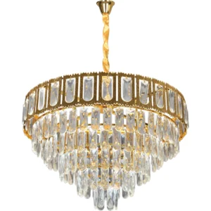 ثريا معلقة مودرن ذهبية بــ9 لمبات (E14) قطر 60 سم