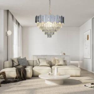 نجفة مودرن فضية 9 لمبات E14 بقطر 60 سم