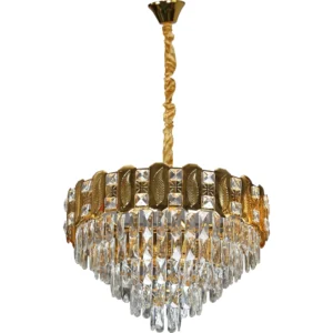 إضاءة معلّقة مودرن ذهبيّة 9 لمبات E14 — طول 600 ملم